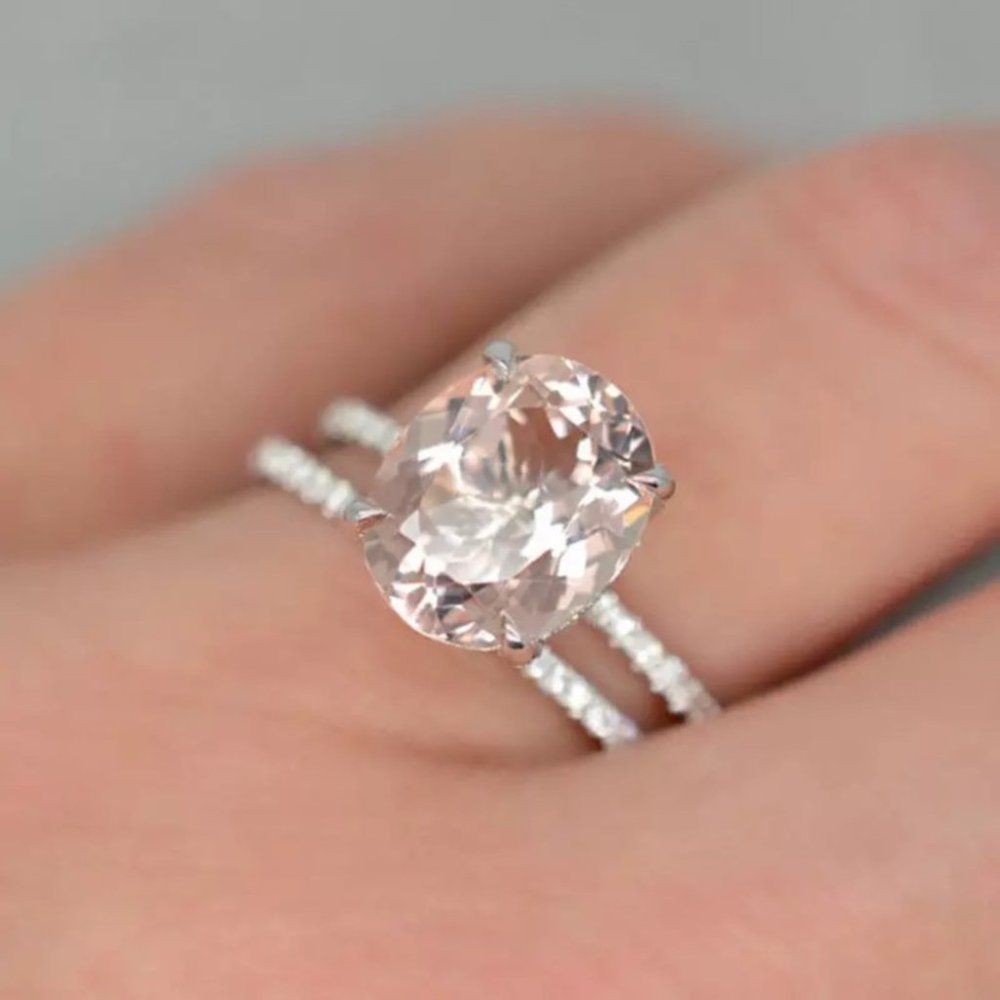 Champagne Zircon Ring 2 PCS/Set Size 6-10 - Picture 3 of 5
